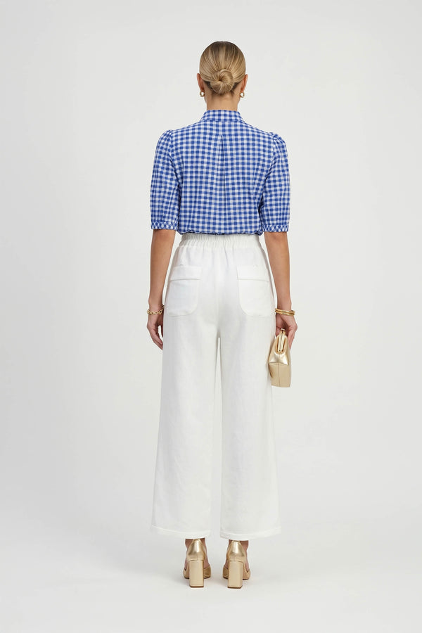 Amira Tie-Neck Puff-Sleeve Blusa 752995 - Reina Diaz