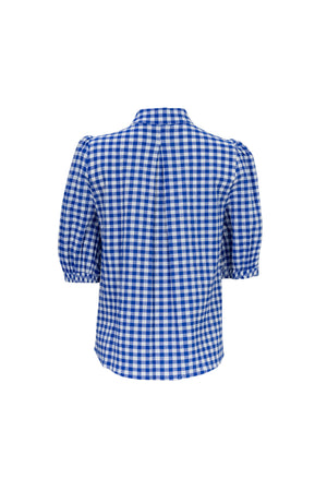 Amira Tie-Neck Puff-Sleeve Blusa 752995 - Reina Diaz
