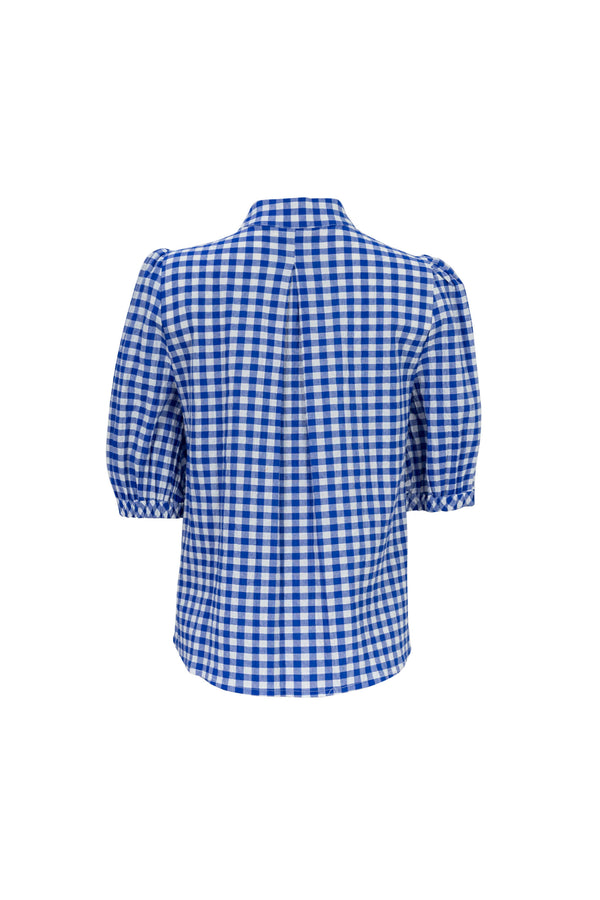 Amira Tie-Neck Puff-Sleeve Blusa 752995 - Reina Diaz