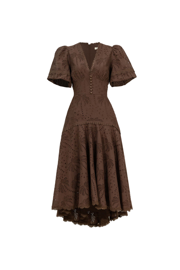 Andalucía Troquelado  Midi Dress - Reina Diaz
