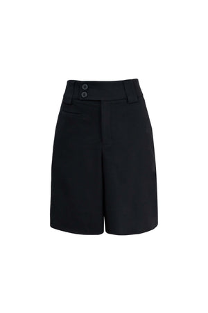 Antonia Asymmetric-Closure High-Waist Bermudas 731137NEG - Reina Diaz