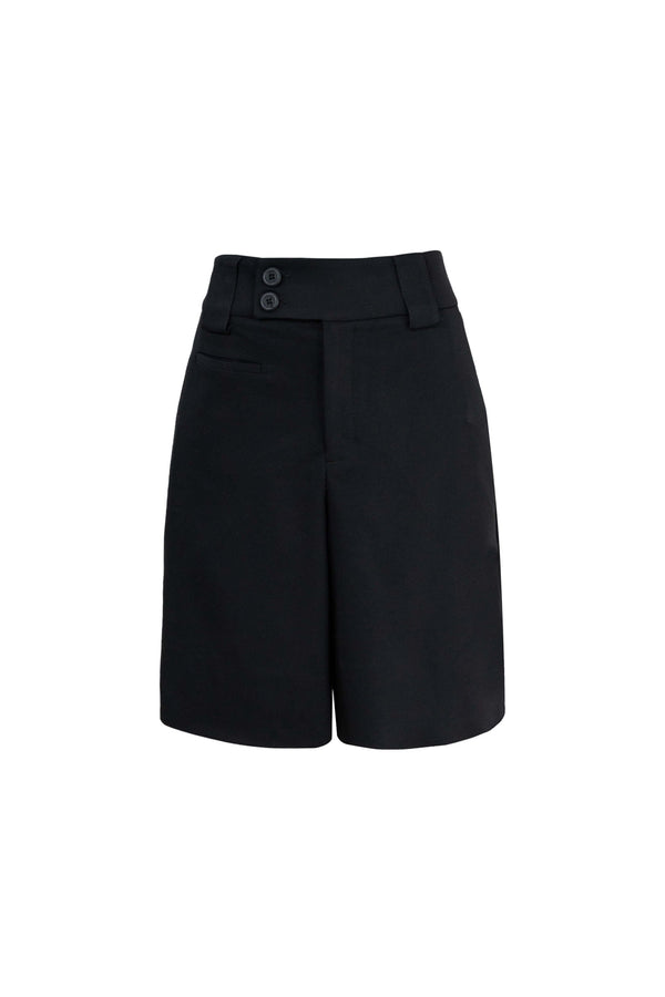 Antonia Asymmetric-Closure High-Waist Bermudas 731137NEG - Reina Diaz