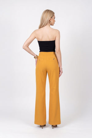 Antonia Sailor Button High-Waist Wide-Leg Pantalón 532180 MOZ - Reina Diaz