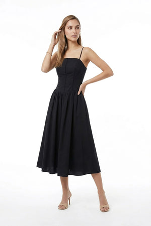 Aria Structured Bustier Midi Vestido - Reina Diaz