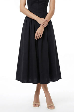 Aria Structured Bustier Midi Vestido - Reina Diaz
