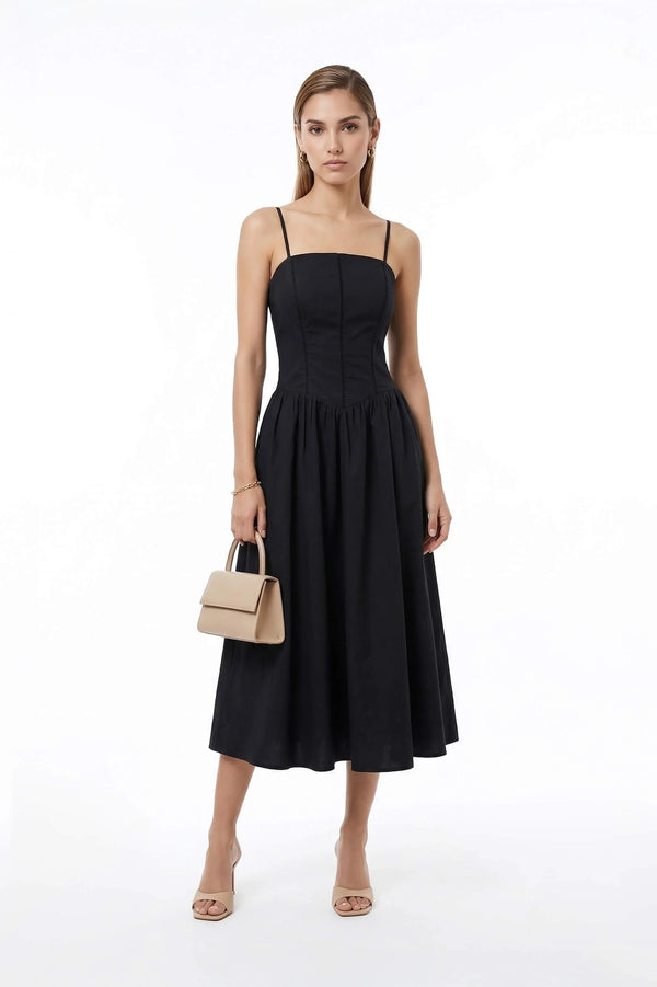 Aria Structured Bustier Midi Vestido - Reina Diaz