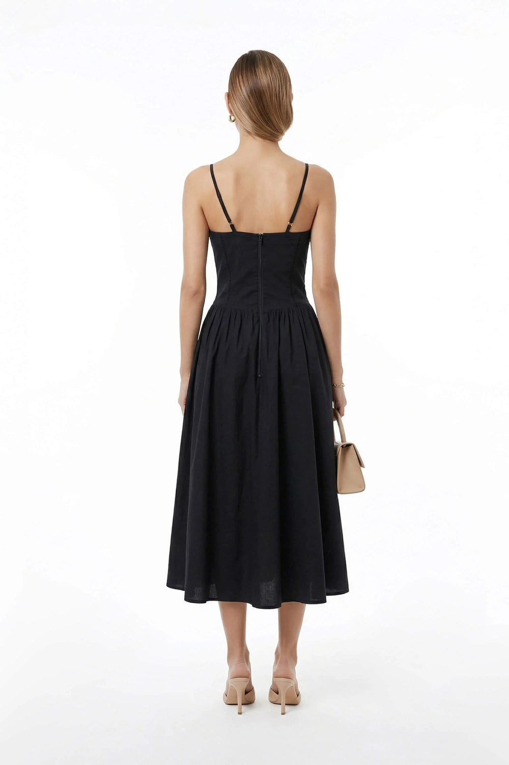Aria Structured Bustier Midi Vestido - Reina Diaz
