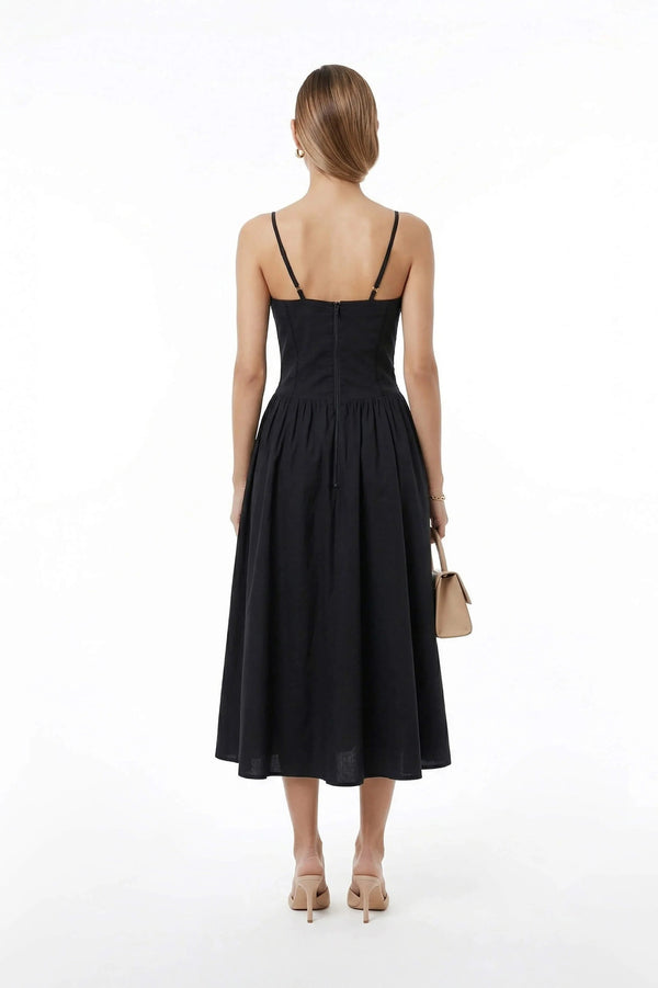 Aria Structured Bustier Midi Vestido - Reina Diaz