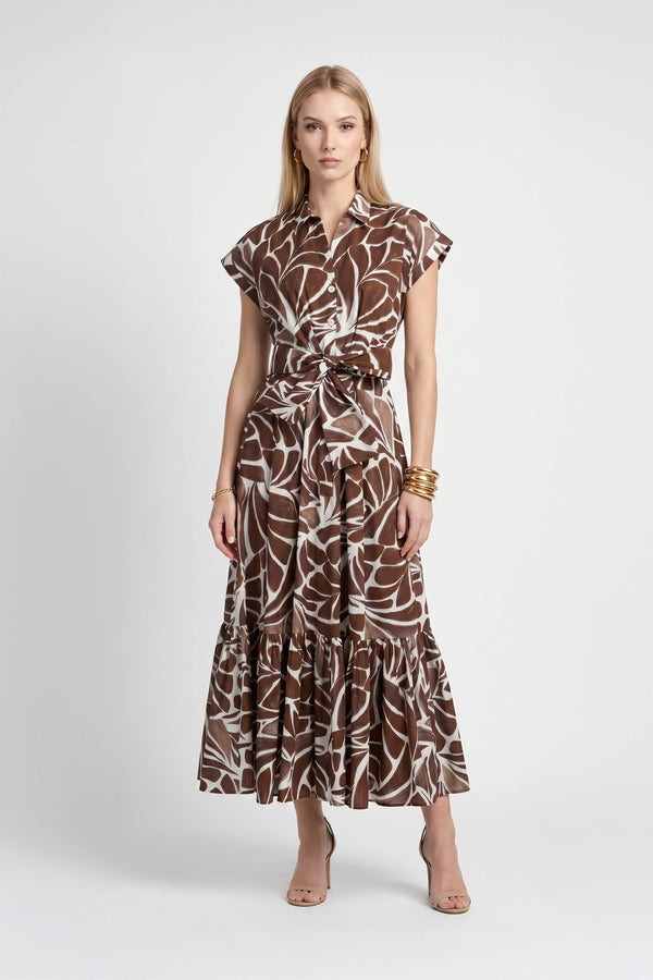 Ariana Peplum Flounce Maxi Vestido 723138 - Reina Diaz