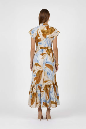 Ariana Peplum Flounce Maxi Vestido 723138 - Reina Diaz