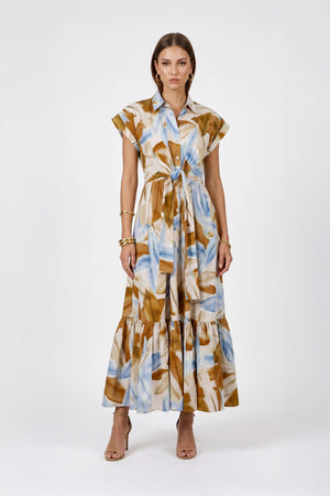 Ariana Peplum Flounce Maxi Vestido 723138 - Reina Diaz