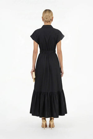 Ariana Peplum Flounce Maxi Vestido - Reina Diaz
