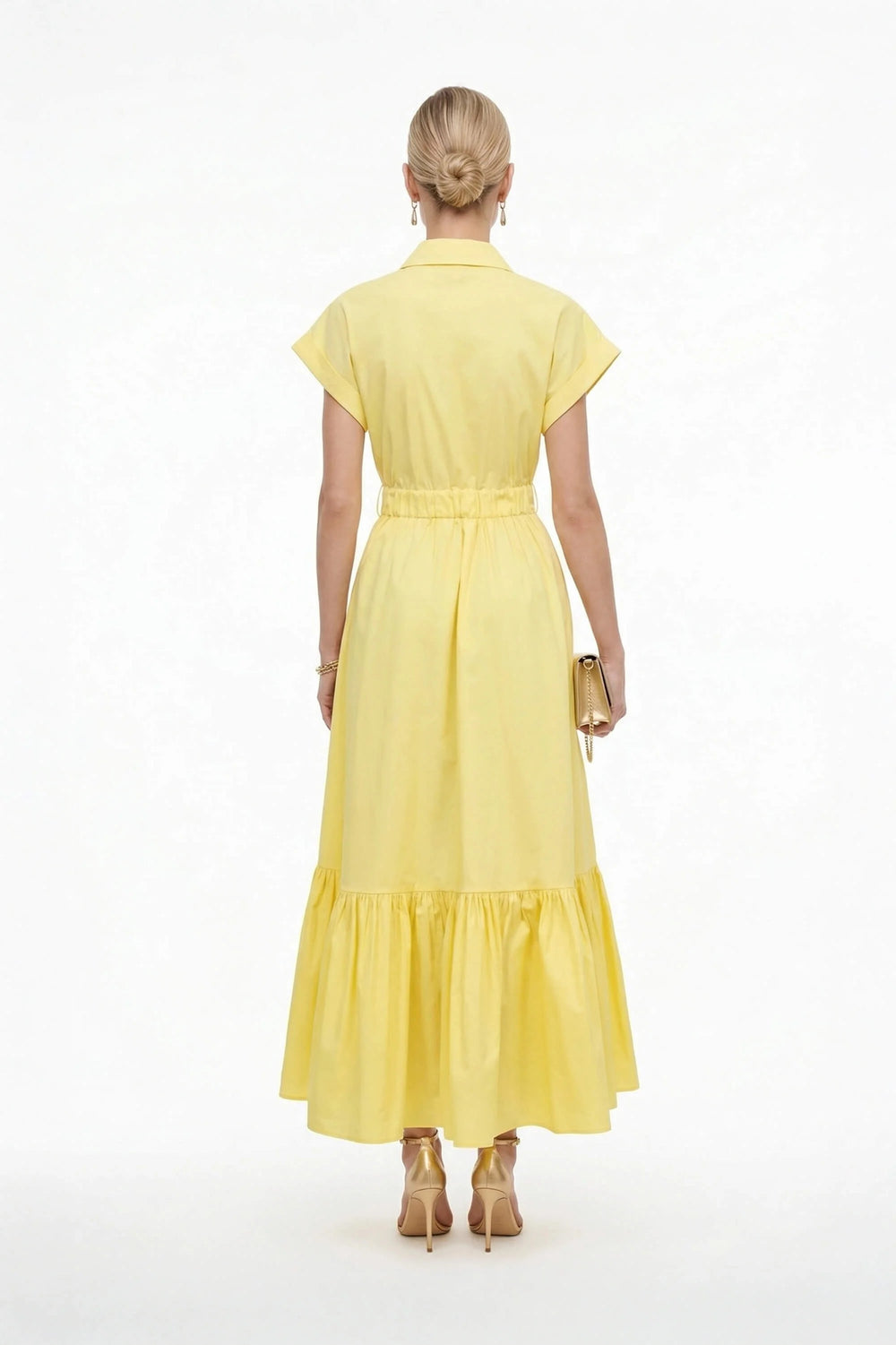 Ariana Peplum Flounce Maxi Vestido - Reina Diaz