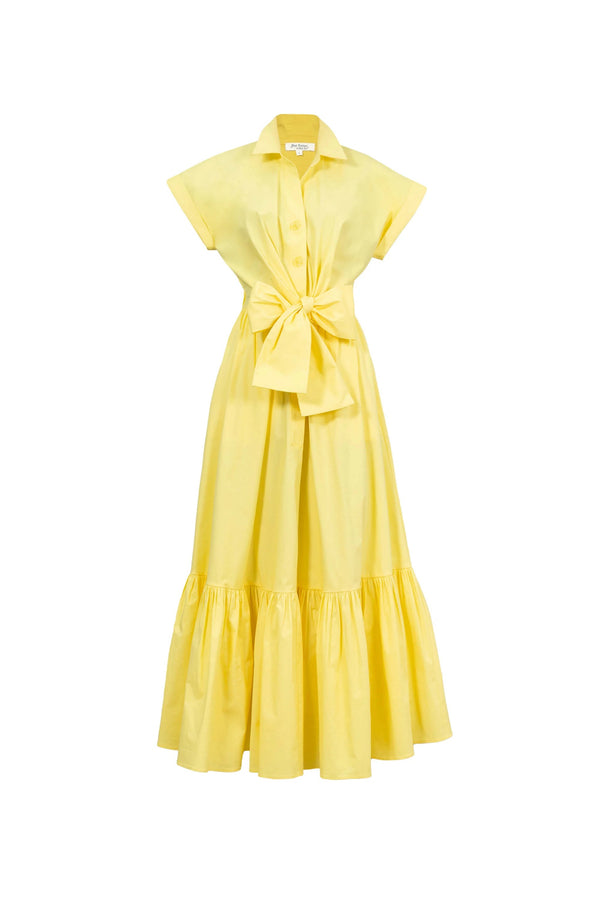 Ariana Peplum Flounce Maxi Vestido - Reina Diaz