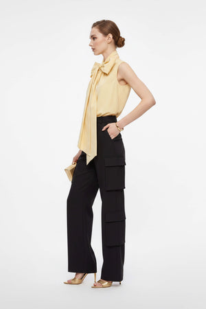 Atenas Oversize Bow-Neck Cotton Blusa - Reina Diaz