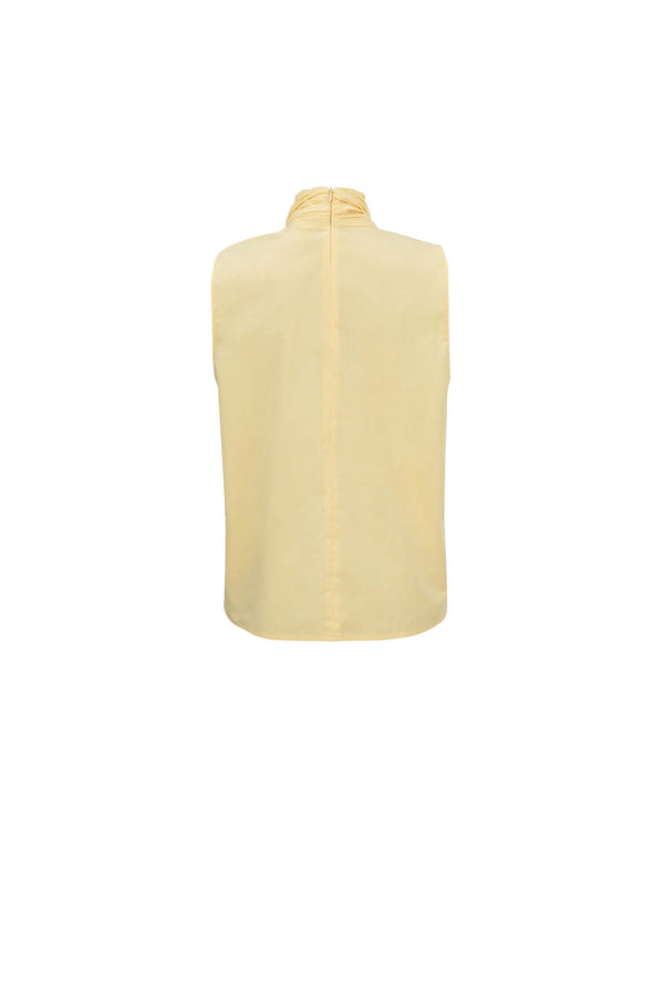 Atenas Oversize Bow-Neck Cotton Blusa - Reina Diaz