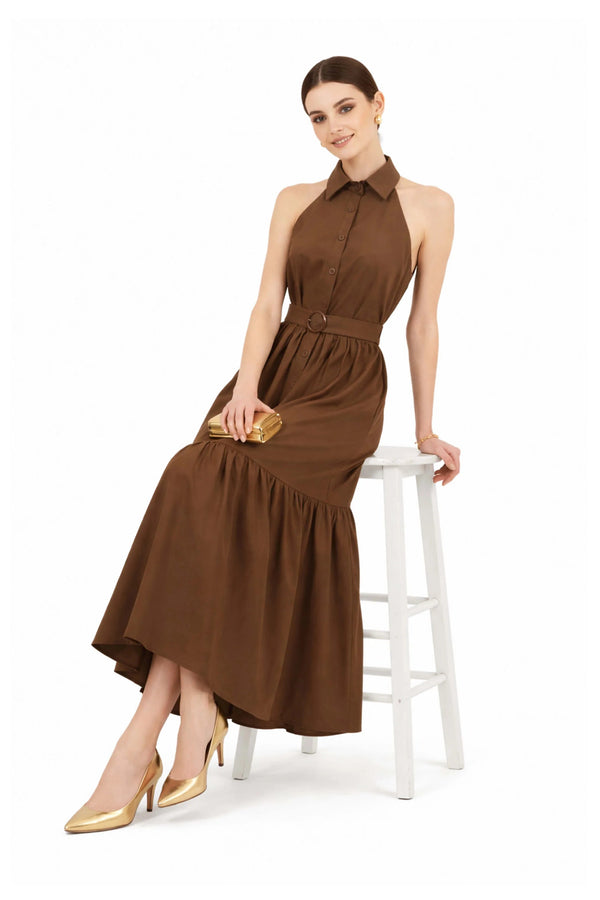 Aurelia Halter Maxi Vestido - Reina Diaz
