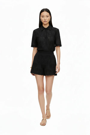 Ava Tropical Eyelet Short - Reina Diaz
