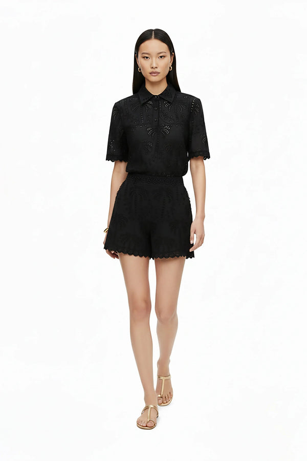 Ava Tropical Eyelet Short - Reina Diaz