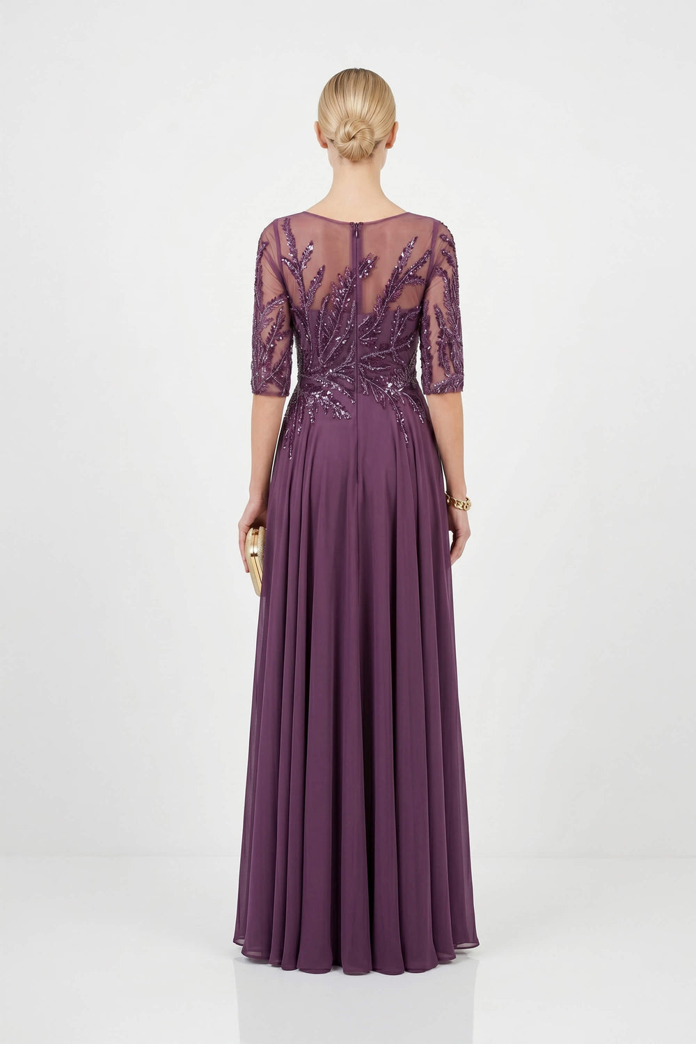 Beatrice Bateau 3/4-Sleeve Vestido Fiesta - Reina Diaz