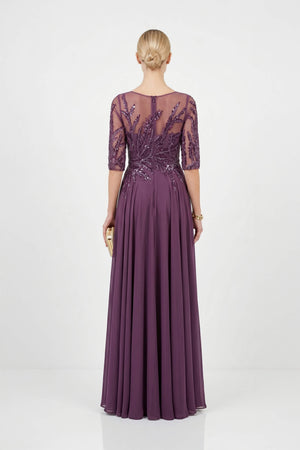 Beatrice Bateau 3/4-Sleeve Vestido Fiesta - Reina Diaz