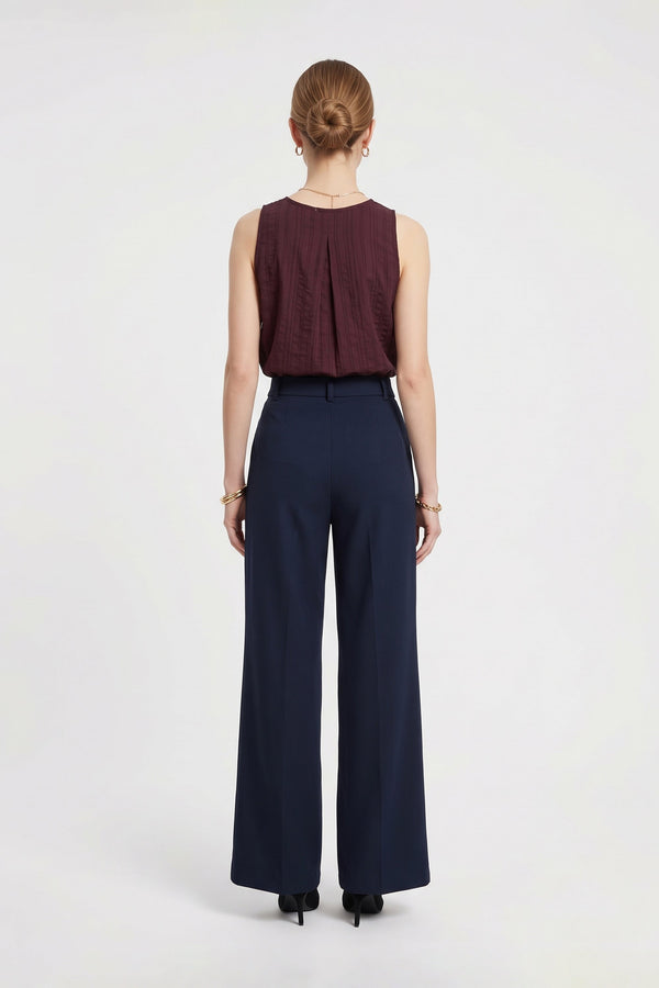 Beatrice High-Waist Wide-Leg Pantalón 532041 MAR - Reina Diaz