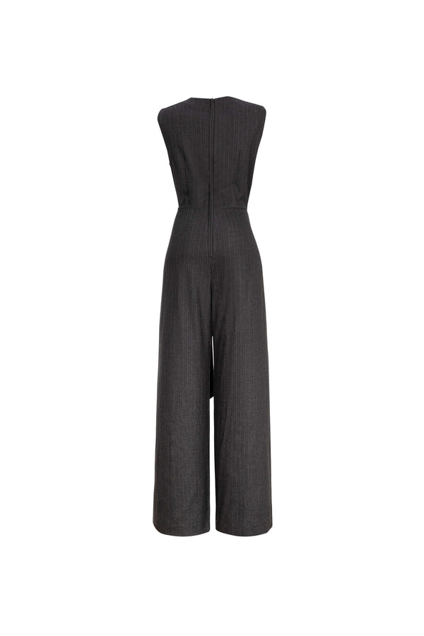 Beatrice Pinstripe Cascade Jumpsuit 560476 CHA - Reina Diaz