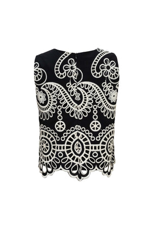 Beatrice Sleeveless Eyelet Top - Reina Diaz