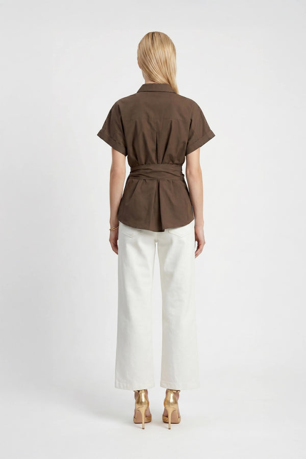 Begonia Knot - Detail Asymmetric Short - Sleeve Shirt - Reina Diaz
