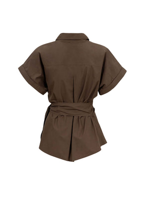Begonia Knot - Detail Asymmetric Short - Sleeve Shirt - Reina Diaz
