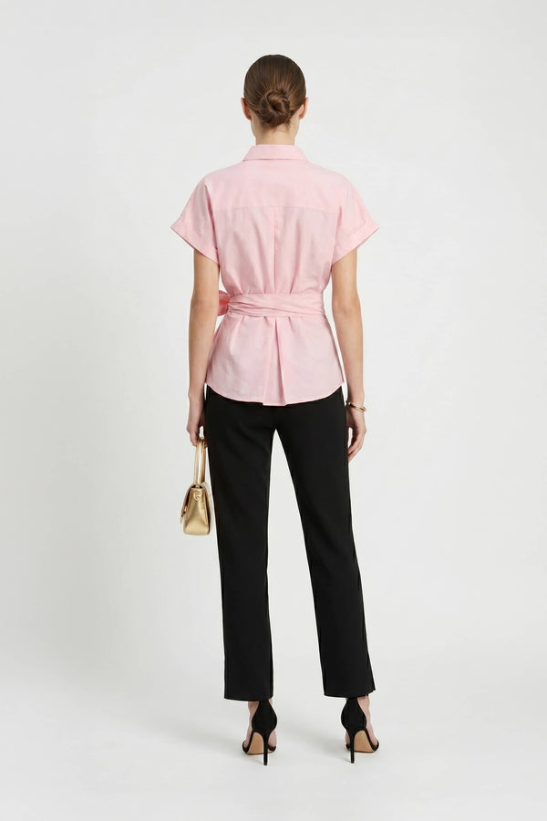 Begonia Knot - Detail Asymmetric Short - Sleeve Shirt - Reina Diaz