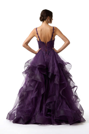 Berenice Ruffle Cascade Maxi Vestido 421461 CIR - Reina Diaz