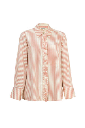 Berenice Ruffle-Neck Pintuck Blusa 752942 - Reina Diaz