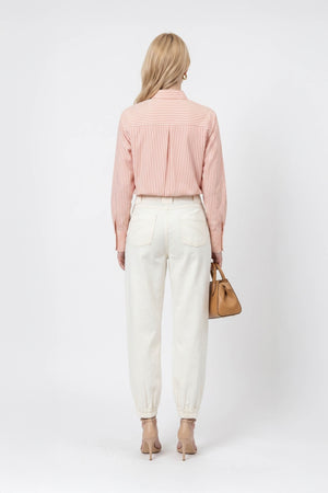 Berenice Ruffle-Neck Pintuck Blusa 752942 - Reina Diaz