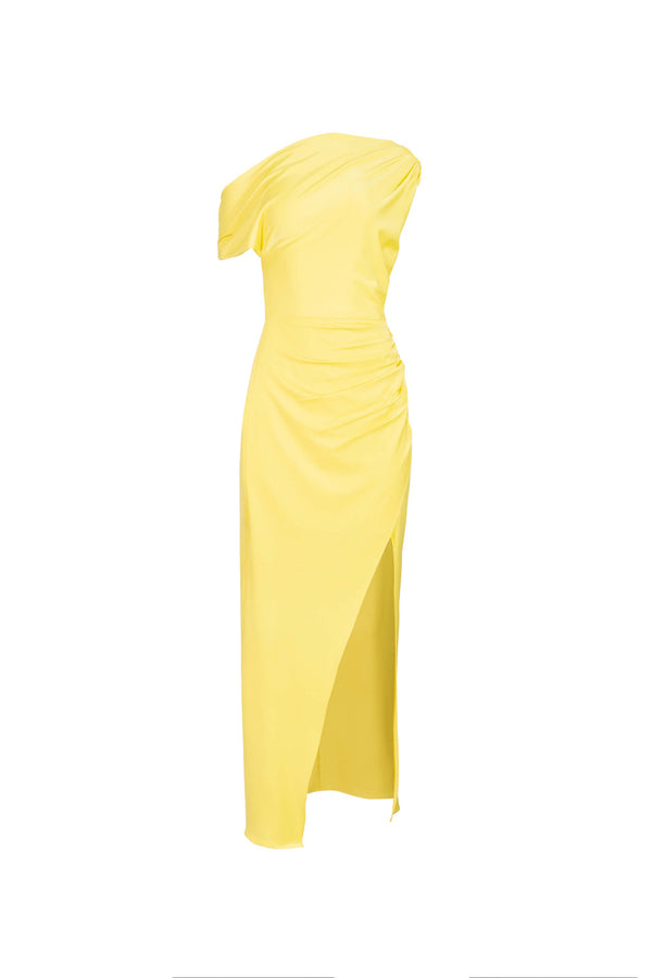Bia One-Shoulder Slit Vestido 526120 AMA - Reina Diaz