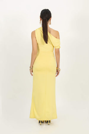 Bia One-Shoulder Slit Vestido 526120 AMA - Reina Diaz