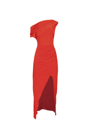 Bia One-Shoulder Slit Vestido 526120 ROJ - Reina Diaz