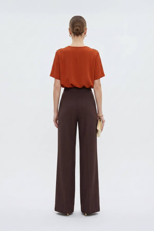 Bianca Shoulder-Button Short-Sleeve Blusa 554322 B - Reina Diaz