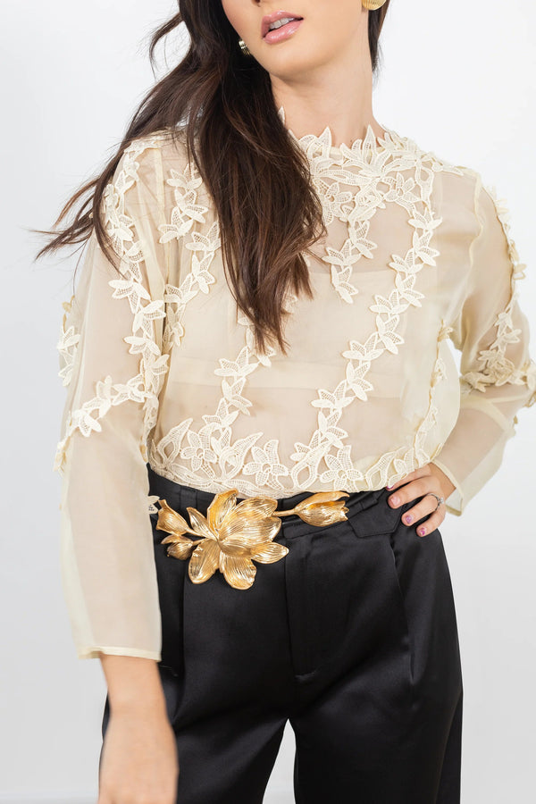 Blusa - 554064 - BEI - Reina Diaz