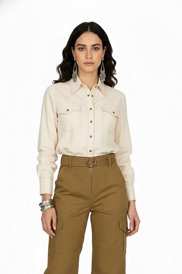 Blusa - 752841 - BEI - Reina Diaz