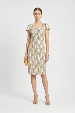 Brisa Abstract Wave Vestido - Reina Diaz
