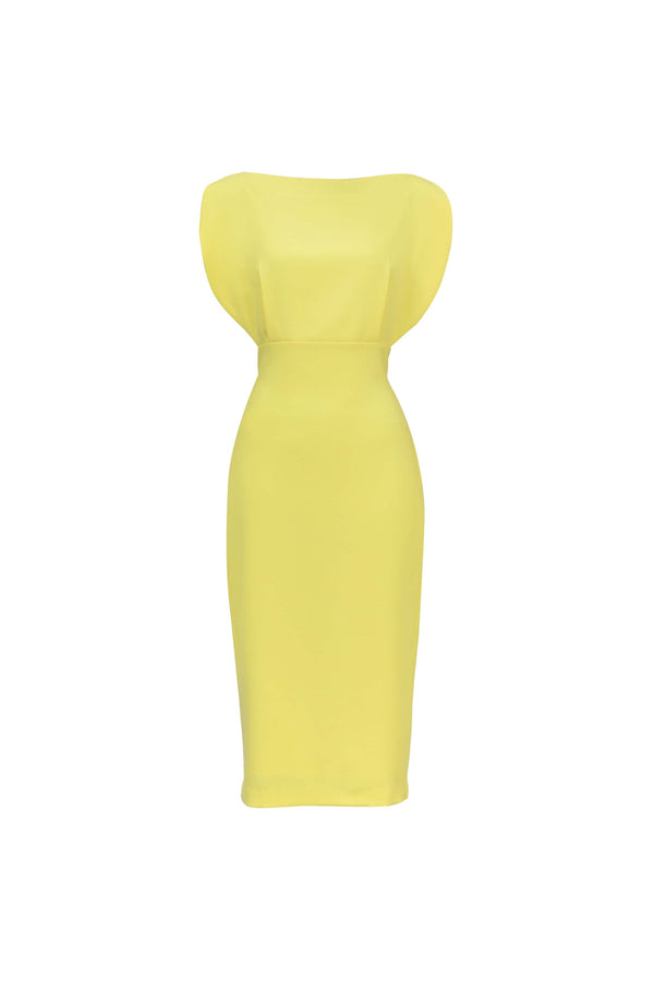 Caléndula Boat - Neck Midi Pencil Dress - Reina Diaz