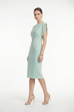 Caléndula Boat - Neck Midi Pencil Dress - Reina Diaz