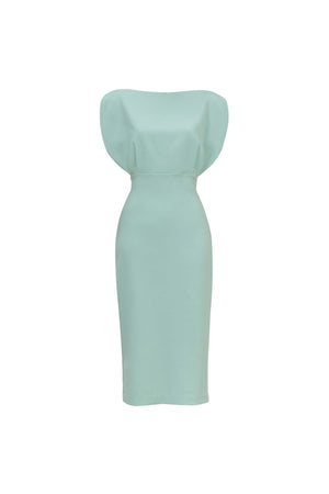 Caléndula Boat - Neck Midi Pencil Dress - Reina Diaz