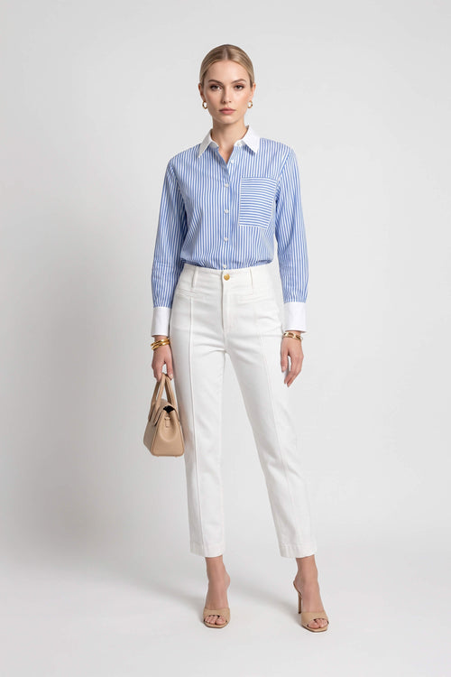 Camila Contrast-Cuff Oversized Camisa 752944 - Reina Diaz