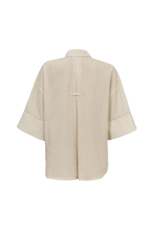 Camila One-Shoulder Smocked-Cuff Blusa 752992 - Reina Diaz