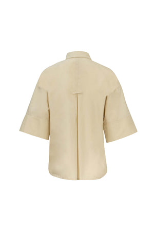 Camila One-Shoulder Smocked-Cuff Blusa 752992ARE - Reina Diaz