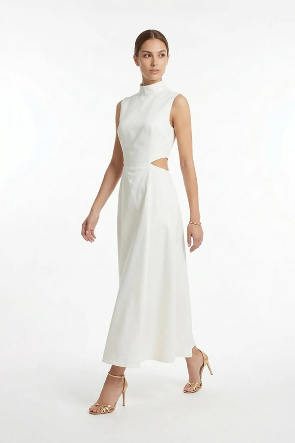 Camila Peplum Strap Maxi Vestido - Reina Diaz