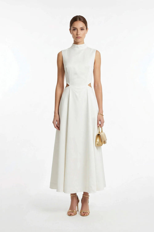 Camila Peplum Strap Maxi Vestido - Reina Diaz