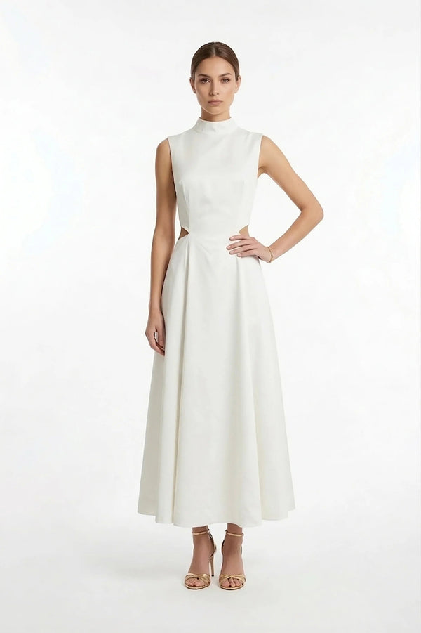 Camila Peplum Strap Maxi Vestido - Reina Diaz